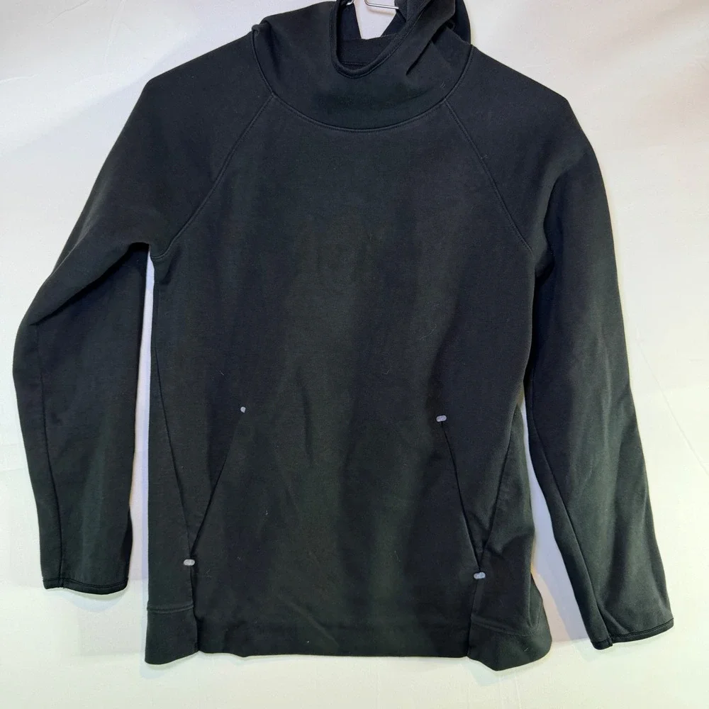 Old Navy Active Boys Dynamic Fleece Hoodie Black 4-Way Stretch Pullover L 10-12